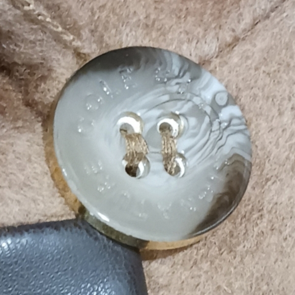 Cole Haan Wool Blend Trench Coat Faux Leather Trim - Picture 8 of 14